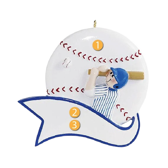 Smart Rudolph Me Personalized Boy Hitting Baseball Ornament Sophisticated
