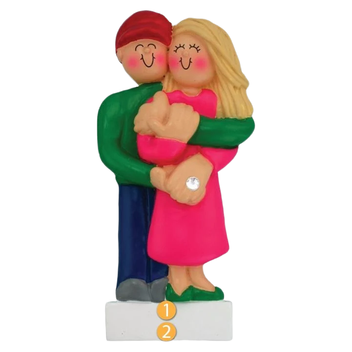 Durable Ornament Central Personalized Blonde Female Engagement Ornament Genuine