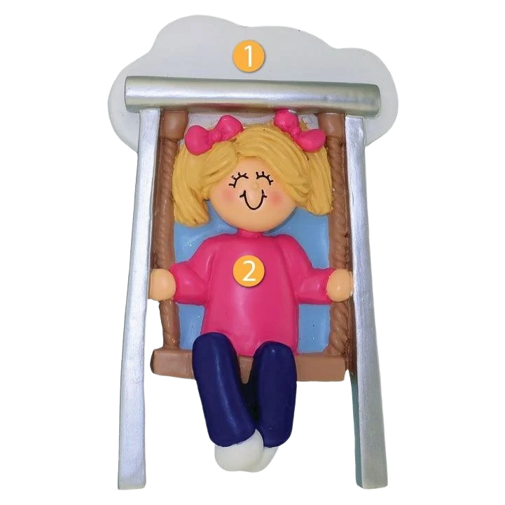 Durable Ornament Central Personalized Blonde Female Swinging Ornament Innovative