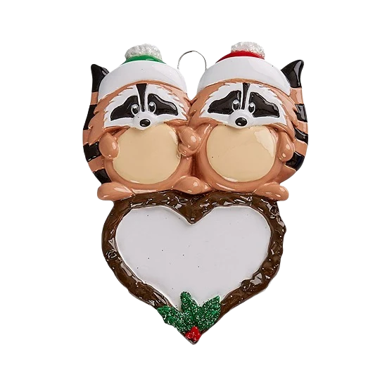 Exceptional Rudolph Me Personalized Racoon Couple Ornament Quality