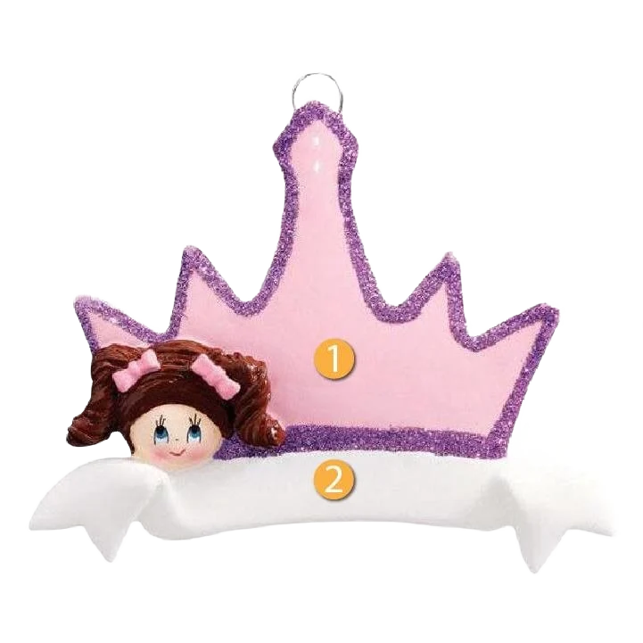 Proven Rudolph Me Personalized Brunette Crown Girl Ornament Healthy