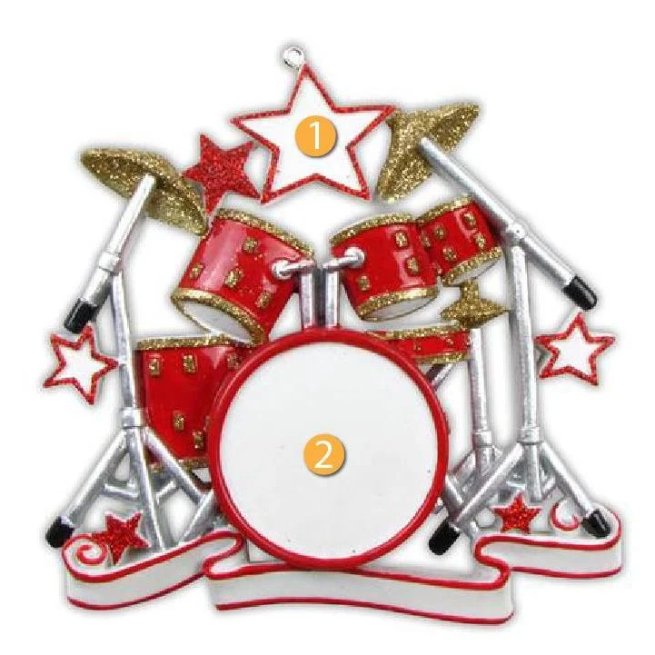 Consistent PolarX Personalized Red Drum Set Ornament Original