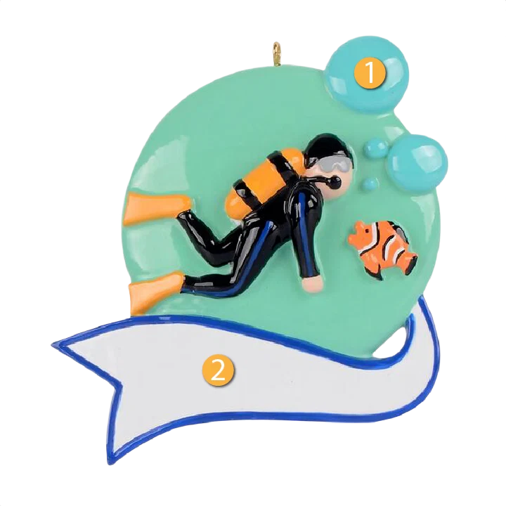Lightweight Rudolph Me Personalized Scuba Diver Ornament Smooth