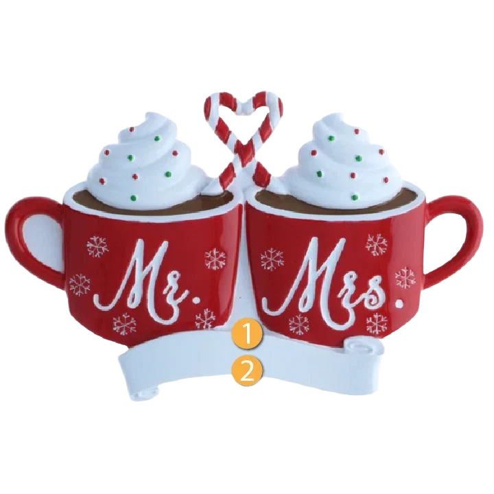 Authentic PolarX Personalized Mr. Mrs. Hot Cocoa Ornament Effective
