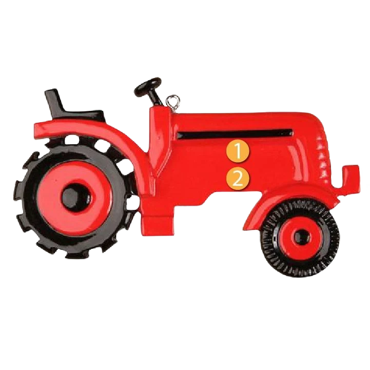 Unique PolarX Personalized Red Tractor Ornament Green