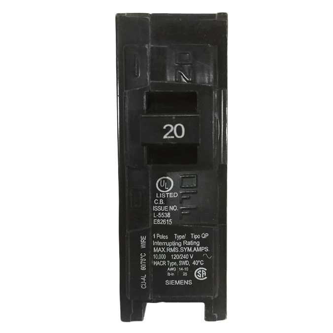 Innovative Siemens Q120 1-Pole Plug-In Circuit Breaker Reusable