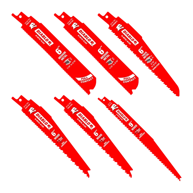 World-Class Diablo Wood Metal Cutting Saw Blades 6-Pack Clean