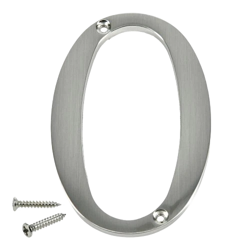 Outstanding Hillman Distinctions 4-In. Flush Mount Nickel House Number 0 Enhanced