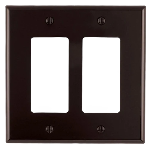 Authentic Leviton Decora 2-Gang Brown Standard Wallplate Versatile