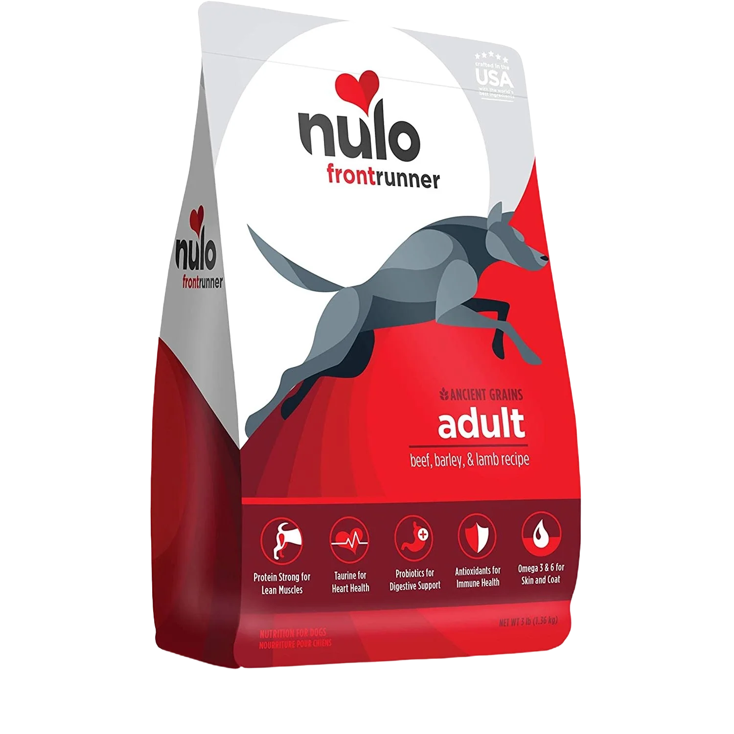 First-Class Nulo Frontrunner Protein Beef Barley Lamb Recipe Dry Adult Dog Food 3 lb. Smooth