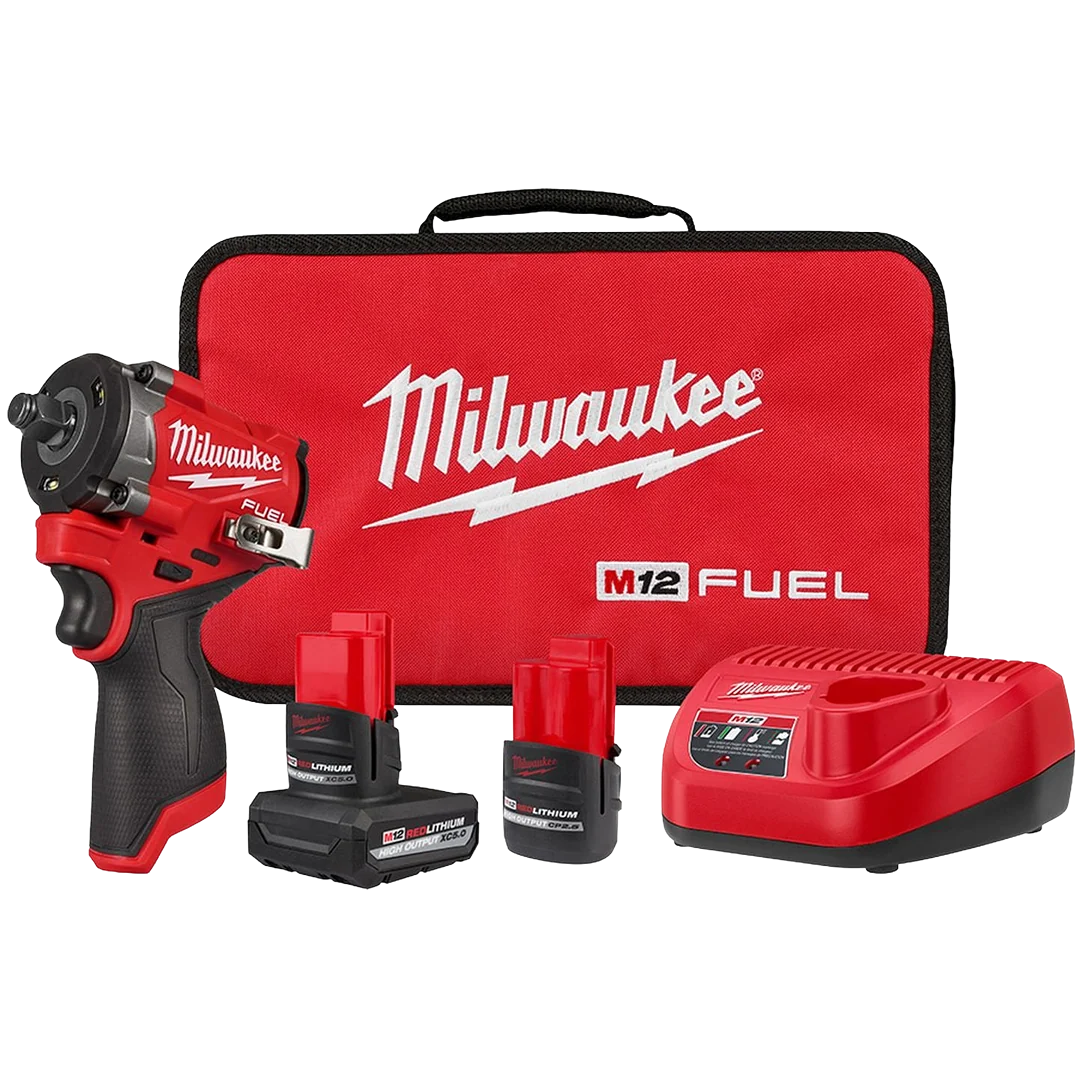 Clean Milwaukee M12 FUEL™ Stubby 1 2 Impact Wrench Kit Top-Quality