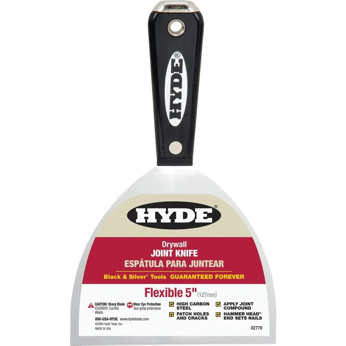 Reliable Hyde Black Silver Professional Flexible Hammer Head Joint Knife 5 in. Enhanced