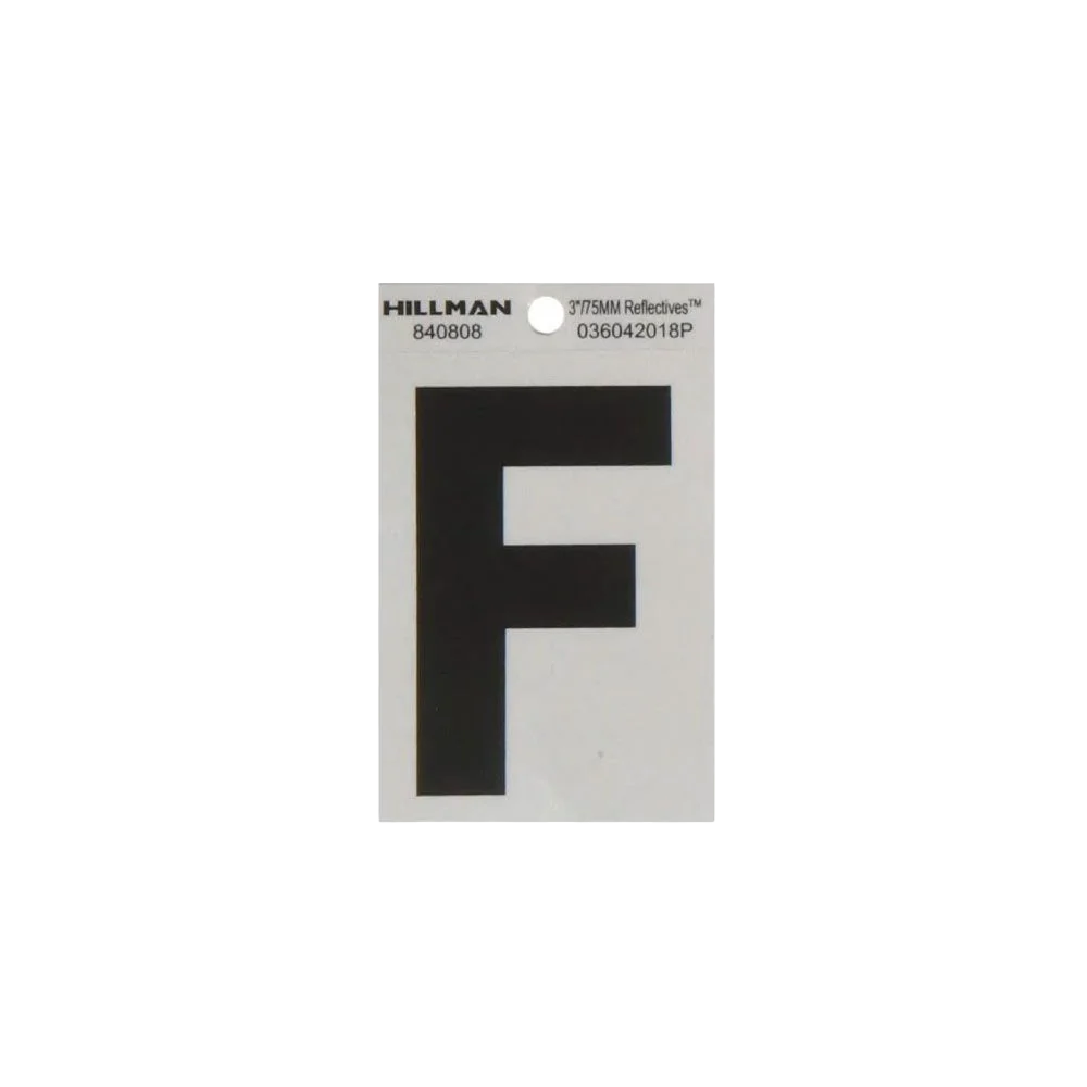 Soft Hillman 3 in. Black Silver Reflective Mylar Sticker Wide Style Letter K Organic