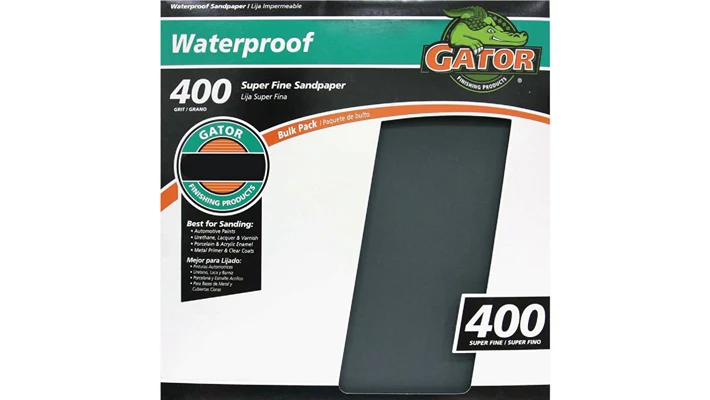 Versatile Gator 9 x 11 Waterproof 400-Grit Ultra Fine Sandpaper Single Sheet Fast