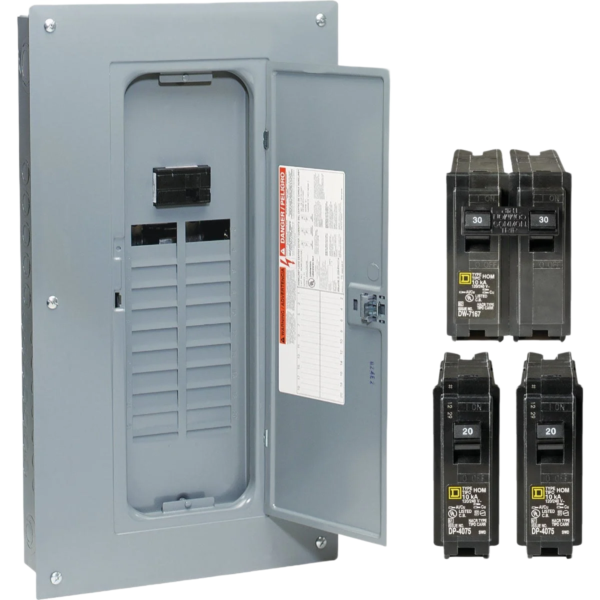 Easy-to-Use Square D Homeline Main Breaker Plug-On Neutral Load Center Remodeler Pack Natural