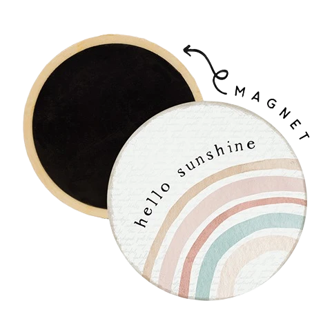 Powerful Simply Said Hello Sunshine Round Magnet Green