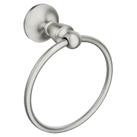 Sophisticated Moen Brushed Nickel Wembley Towel Ring Selected
