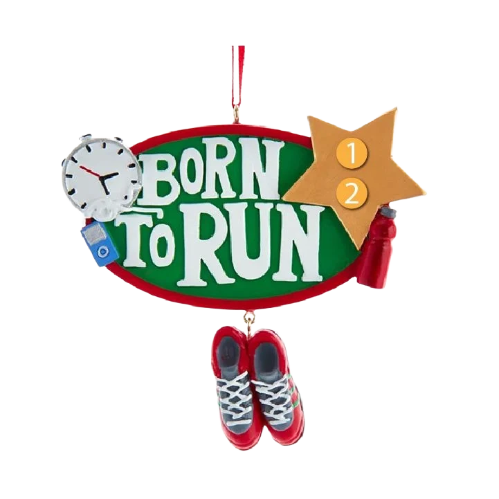 Premium Kurt S. Adler Personalized Born to Run Ornament Original