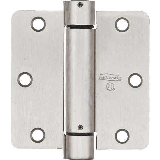 Certified National Hardware 3-1 2 Satin Nickel 1 4 Radius Spring Door Hinge Unique