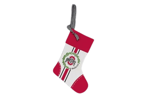 World-Class Magnolia Lane OSU Wood Socking Ornament Breathable