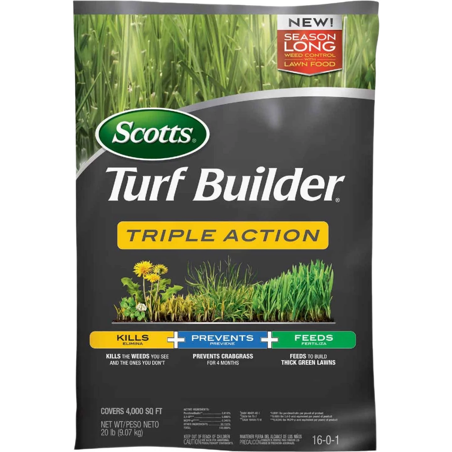 Fine Scotts Turf Builder Triple Action Lawn Fertilizer with Weed Killer 50 lbs. Outstanding