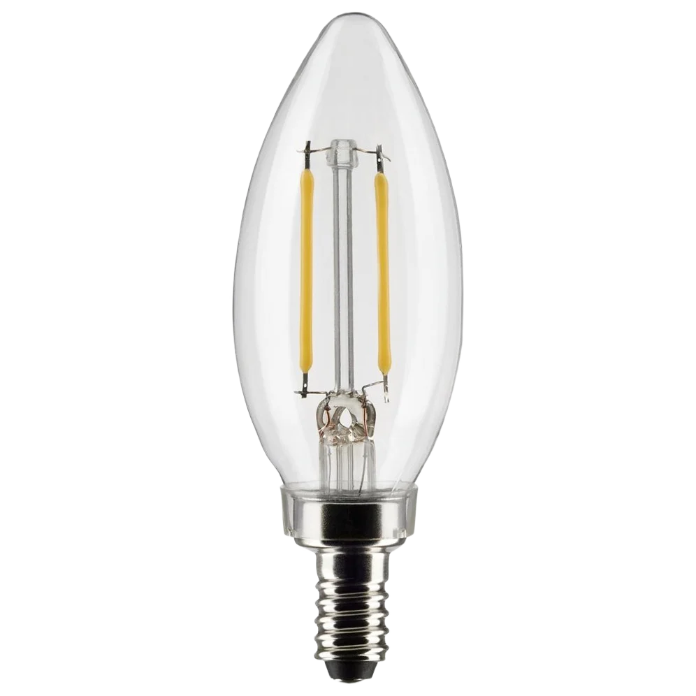 Excellent Satco 3 Watt B11 LED Clear Candelabra Base Light Bulb Premium