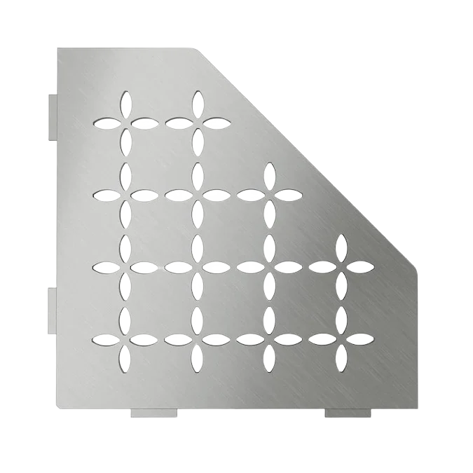 Easy-to-Use Schluter Shelf-E Stainless Steel Pentagon Floral Corner Shelf High-End