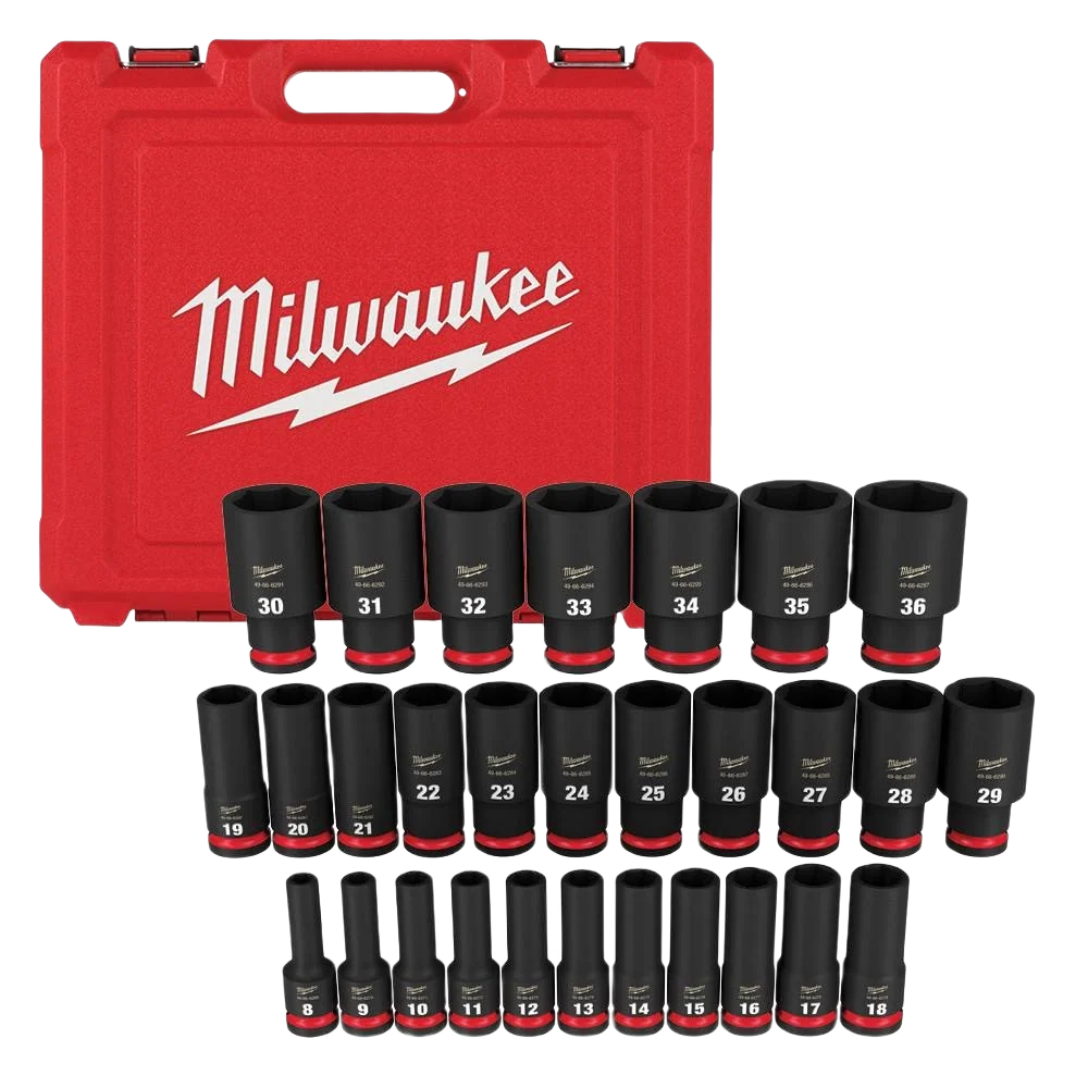 Practical Milwaukee SHOCKWAVE™ Impact Duty™ 29-PC 1 2 Drive Metric Deep 6 Point Sockets Advanced