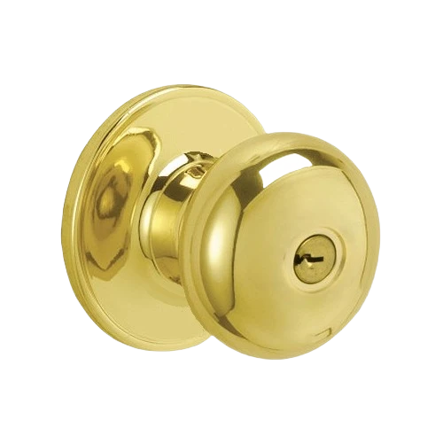Refined Dexter Stratus Keyed Entry Door Handle Polished Brass Relaxed