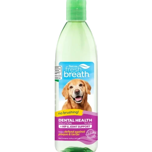 Environmentally Friendly TropiClean Fresh Breath Plus Hip Joint Water Additive 16 oz. Reusable