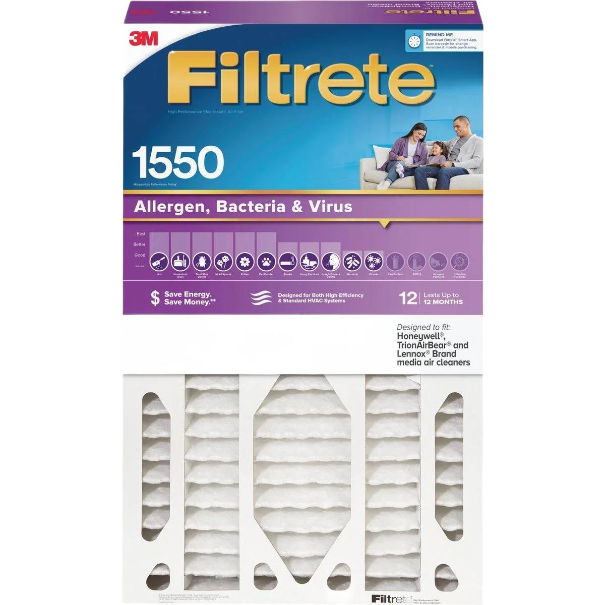 Quality Filtrete 16 x 25 x 5 Allergen Bacteria Virus Furnace Filter Exceptional