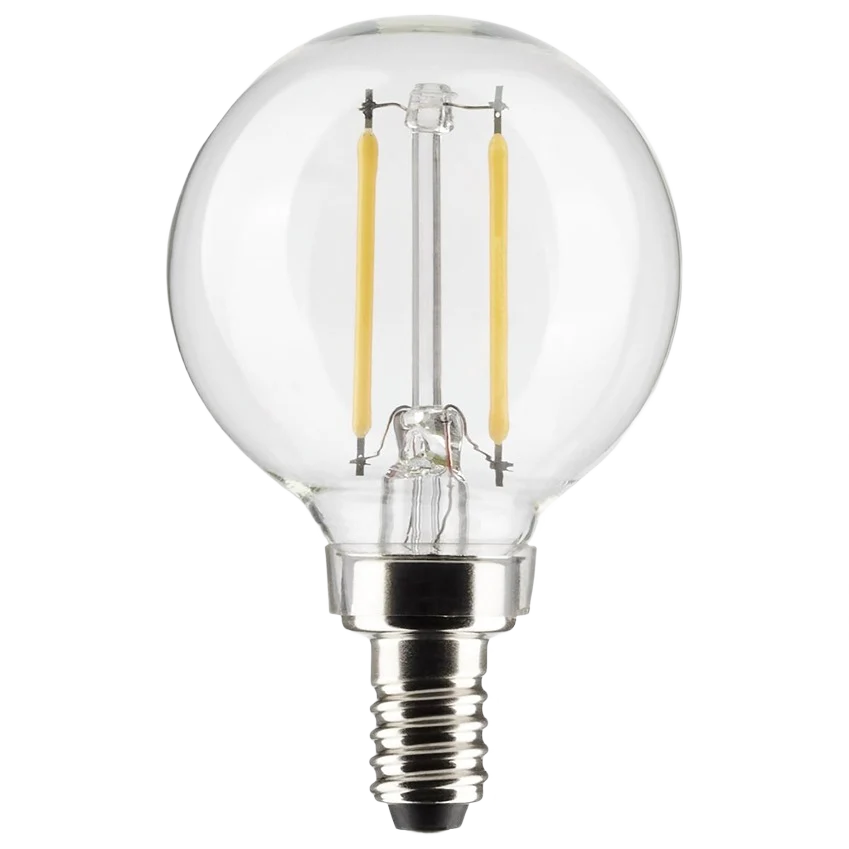 Powerful Satco 3 Watt G16.5 LED Clear Cool White Candelabra Base Light Bulb Environmentally Friendly