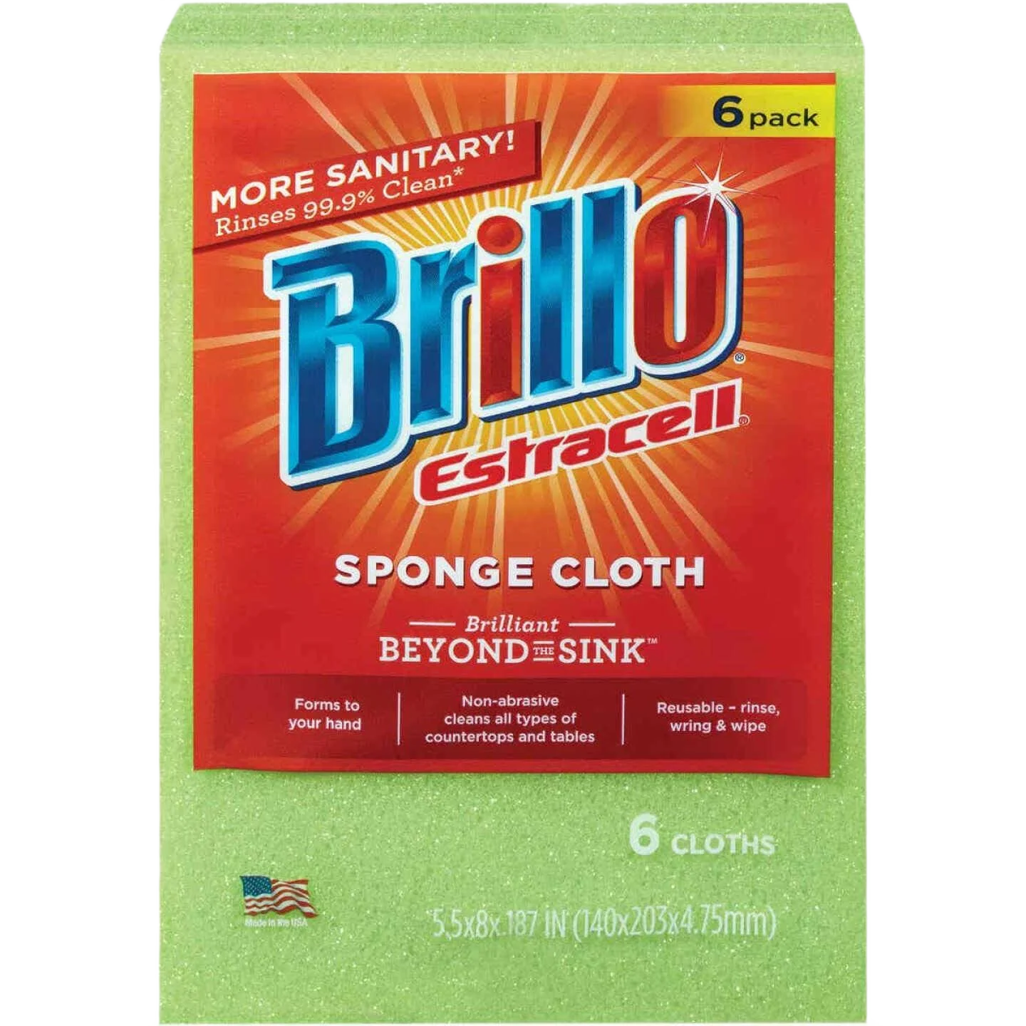 Pure Brillo Sponge Cloths 6-Pack Carefully Designed
