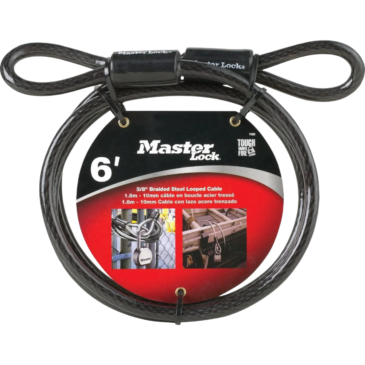 Durable Master Lock 6 Ft. x 3 8 Steel Cable Next-Generation