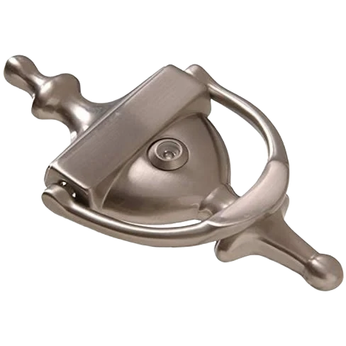 Durable Hillman 7 in. Door Knocker w 160 deg. Viewer Solid Brass Satin Nickel Finish Modern