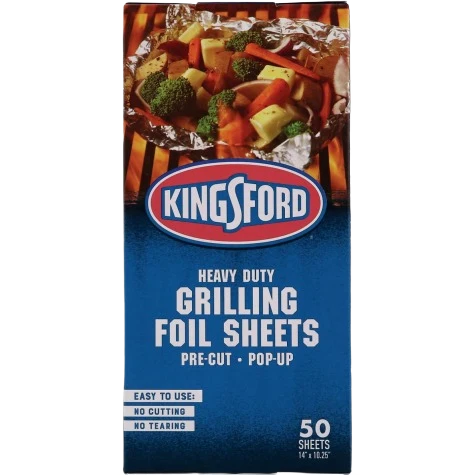 Expertly Made Kingsford Heavy Duty Pop-Up Grilling Foil Sheets 50 Sheets Smooth