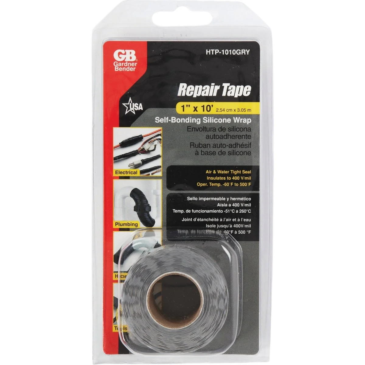 Reusable Gardner Bender Gray Self-Sealing Tape 1 In. x 10 Ft. Sustainable