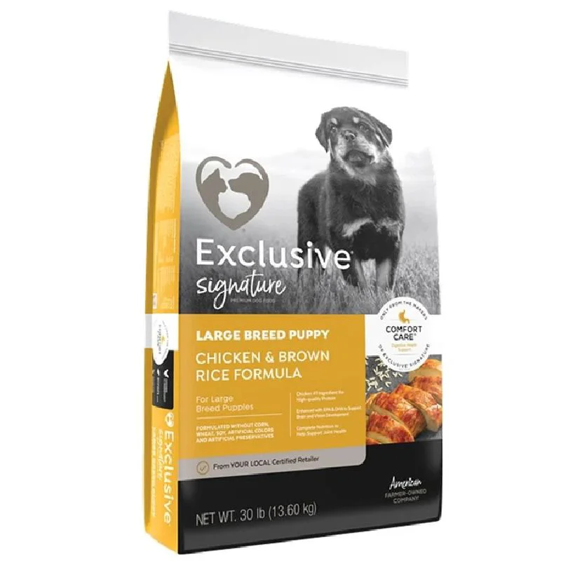 Fine Crafted Exclusive Signature Chicken Brown Rice Large Breed Puppy Dry Dog Food 30 lb. Professional