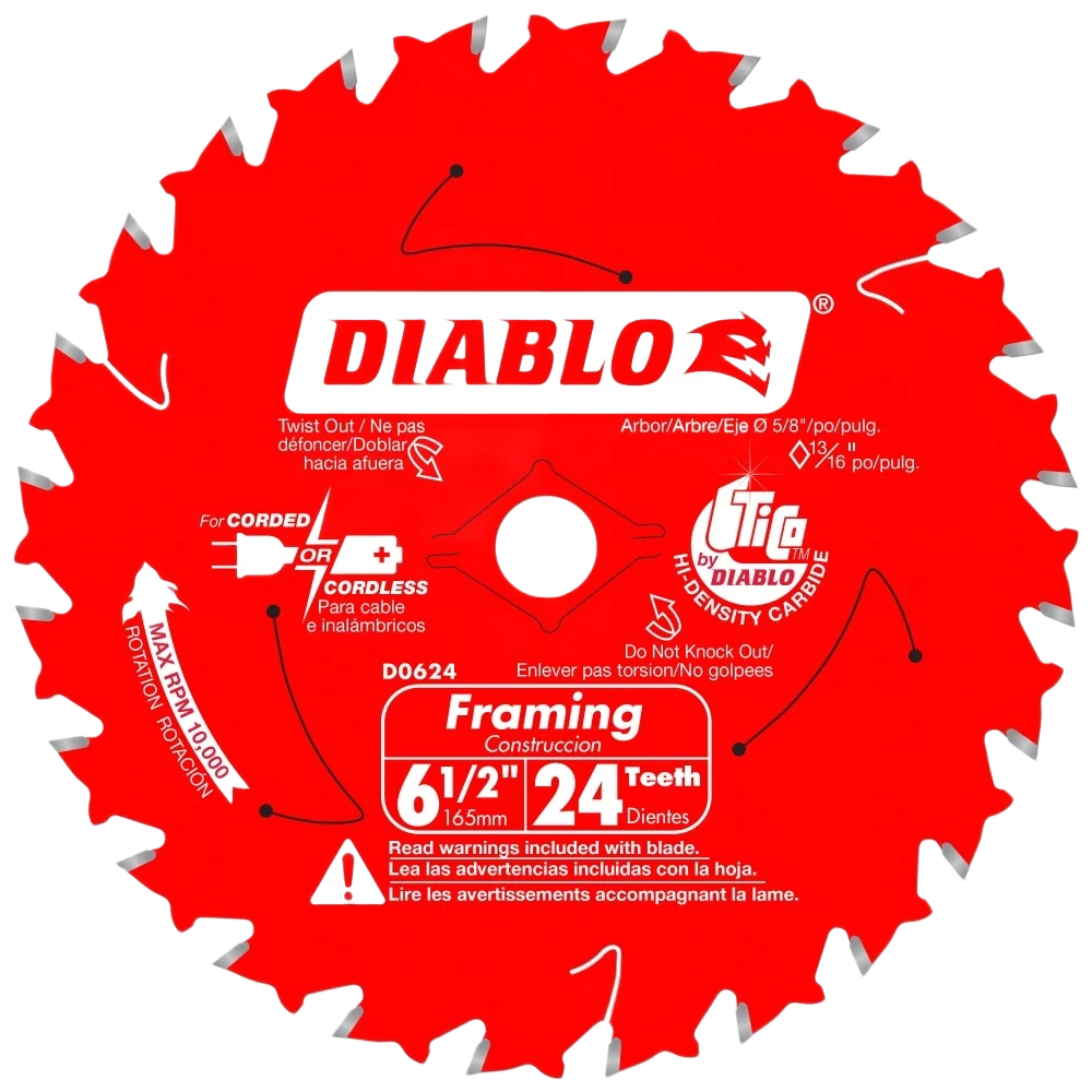 Fine Diablo 6-1 2-In. 24 Tooth Framing Saw Blade Carefully Designed