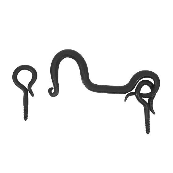 Versatile Acorn Matte Black Hook Eye Cabinet Latch 3 in. Expertly Made