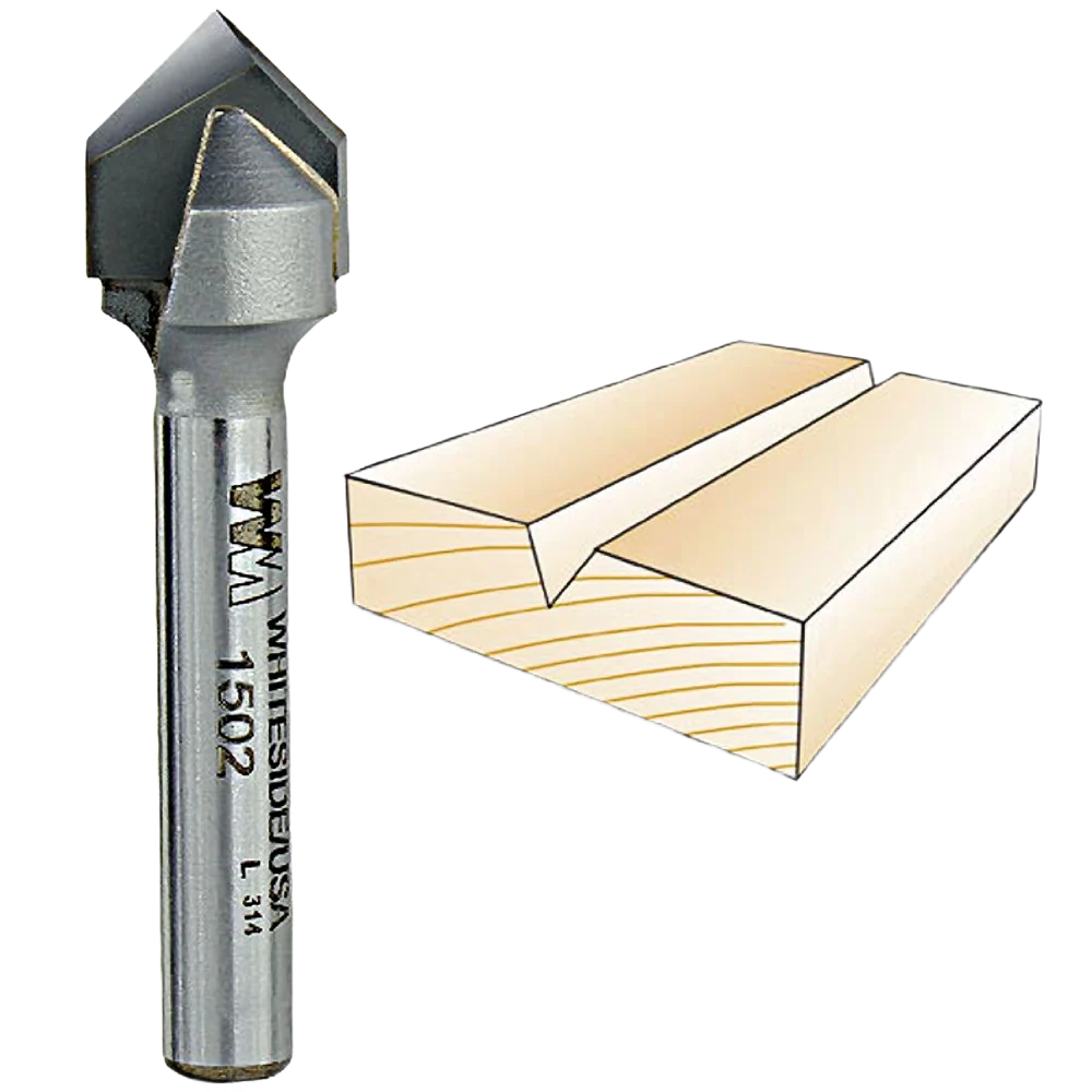 Secure Whiteside 90 deg. V-Groove Bit 1 4 in. SH x 1 2 in. CD x 1 4 in. PL Exceptional