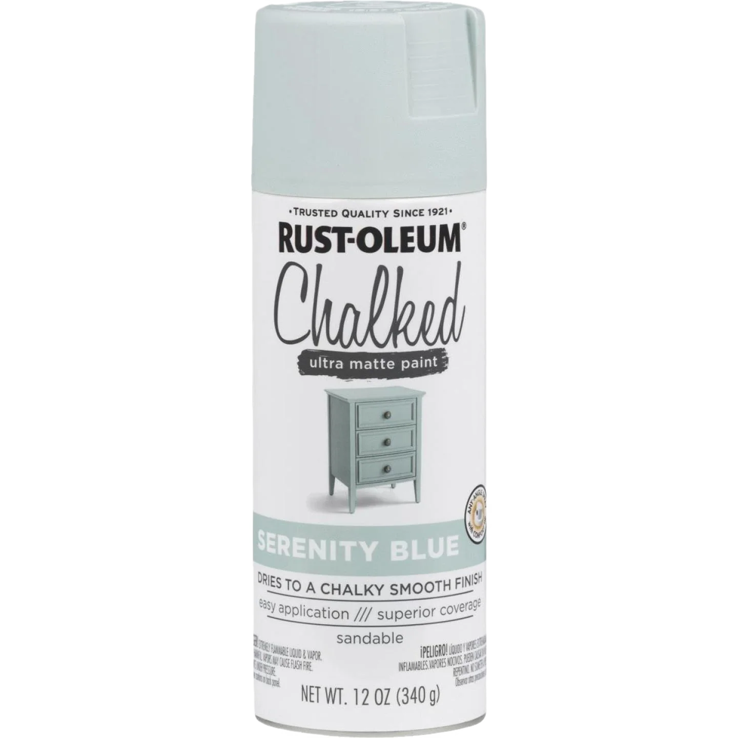 Lightweight Rust-Oleum Chalked Serenity Blue Ultra Matte Spray Paint 12 oz. Selected