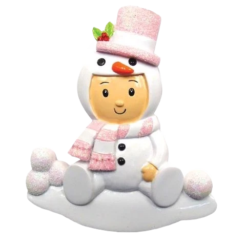 Original Design PolarX Personalized Snowman Baby Girl Ornament Contemporary