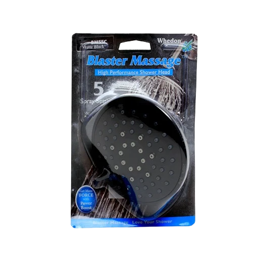 Functional Whedon Blaster Massage Black Shower Head Stylish