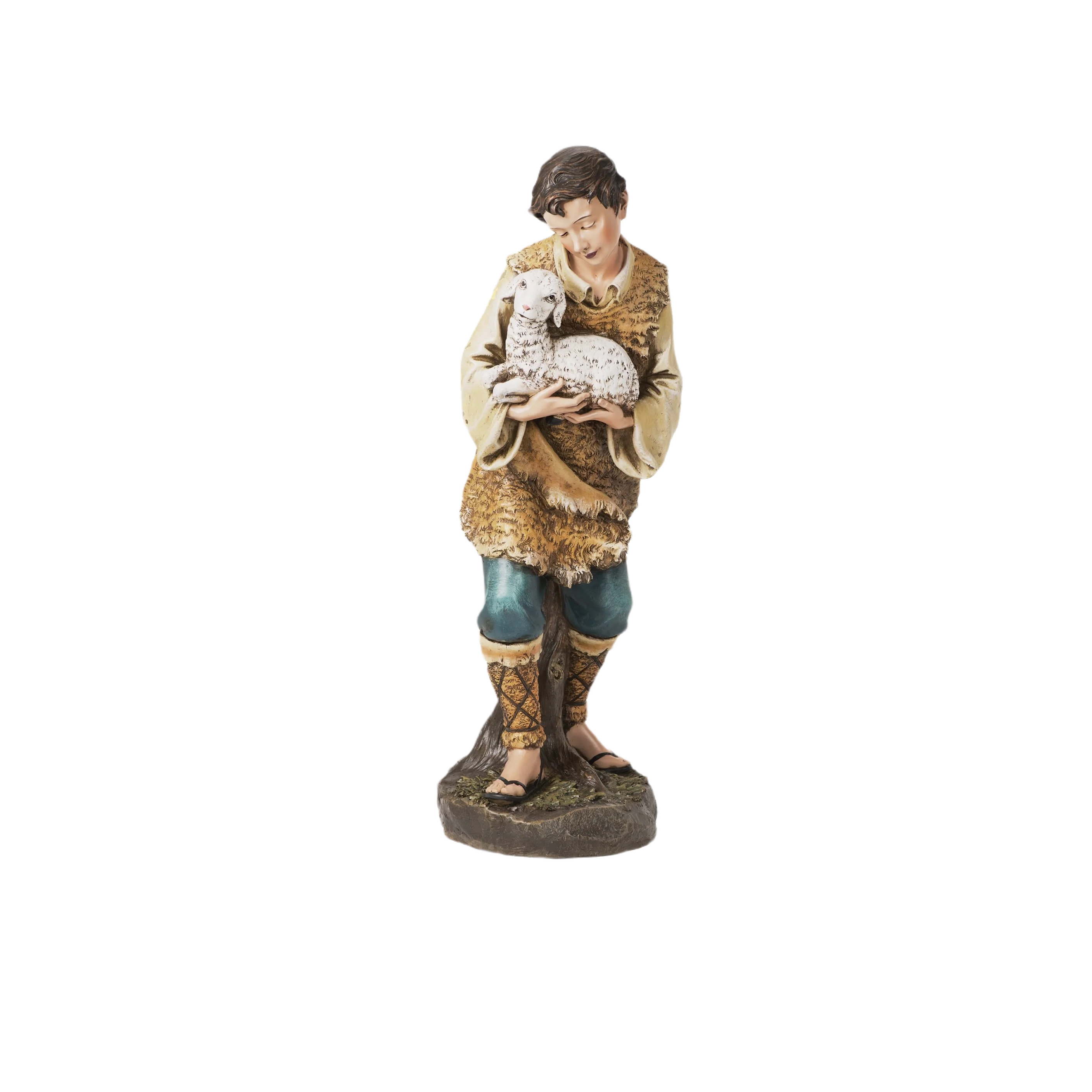 Proven Roman Scale Nativity Shepherd with Lamb 39 in. Durable