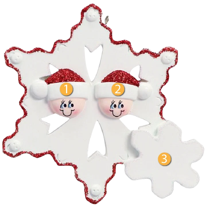 Selected Rudolph Me Personalized Snowflake Couple Ornament Green