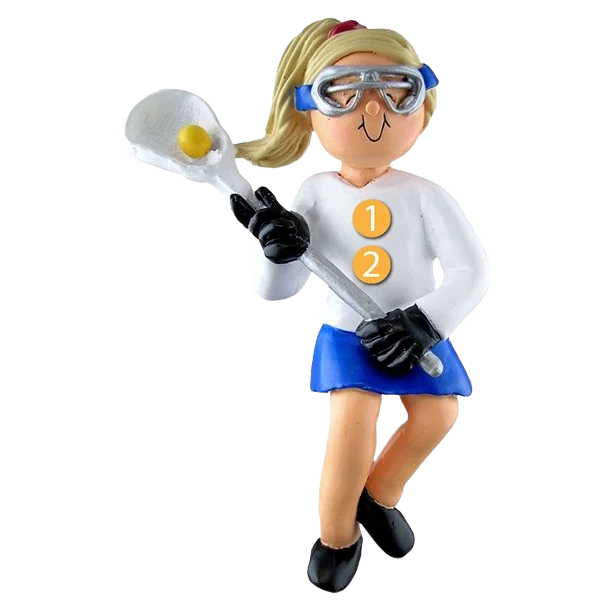 Original Design Ornament Central Personalized Blonde Female Lacrosse Player Ornament Eco-Friendly