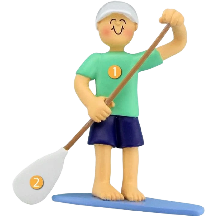Trusted Ornament Central Personalized Male on Paddleboard Ornament Minimalist