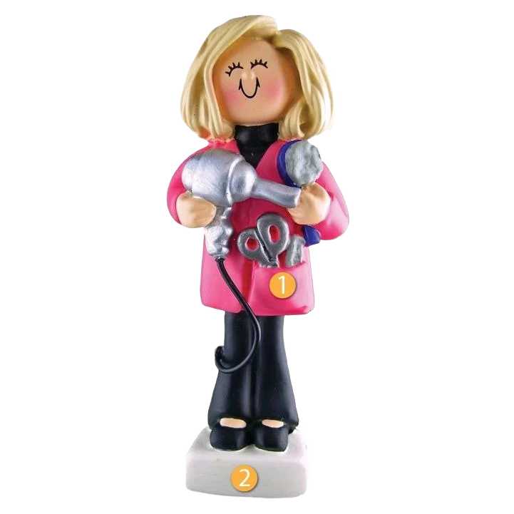 Efficient Ornament Central Personalized Female Blonde Hairdresser Ornament Quality