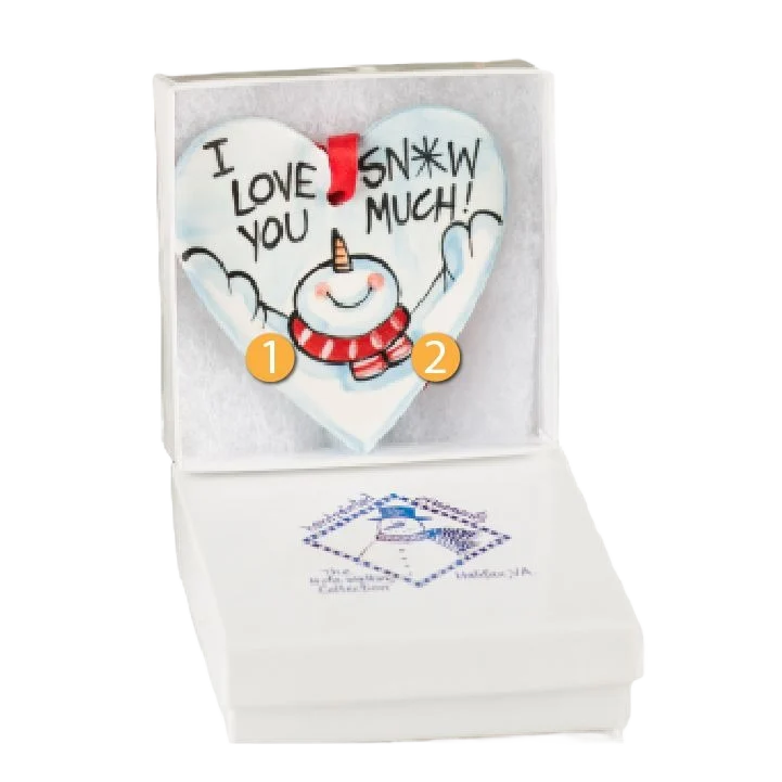 Premium Material Nola Watkins Collection Personalized Love You Snow Much Ornament Minimalist